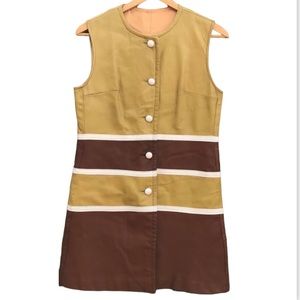 Vintage mid mod 70s leather mini dress